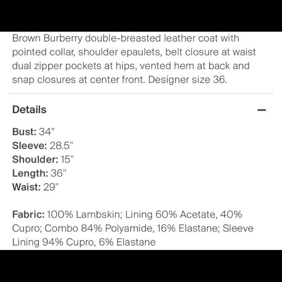 Pre-Loved Leather Burberry Trench Sz. 2 - Picture 6 of 7